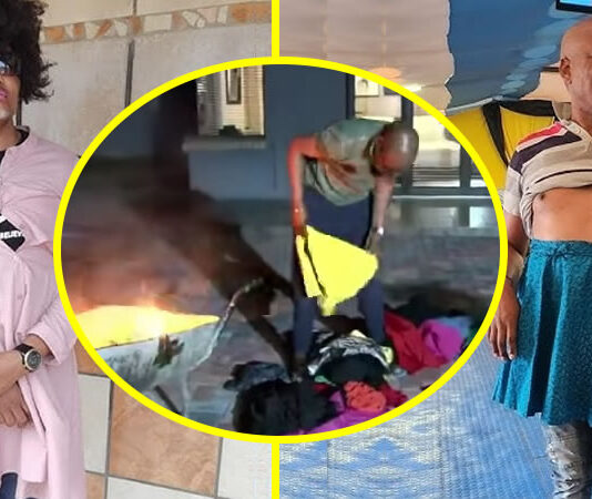 Viral social media prophecy forces Cross-Dressing Pastor to repent and burn all women's clothes and g-strings he used to wear