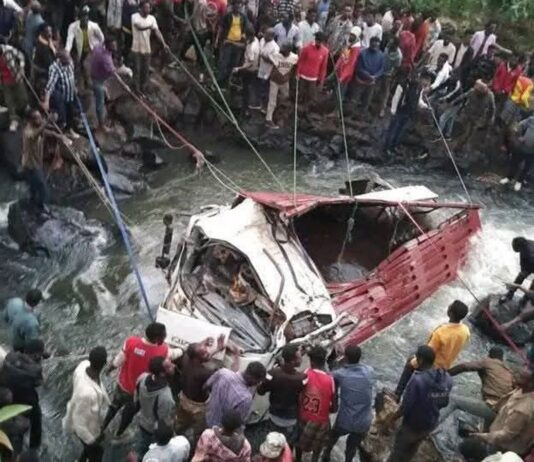 Witchcraft suspected as 71 people die on the spot after lorry carrying wedding guests plunged into a river (SEE PICS)