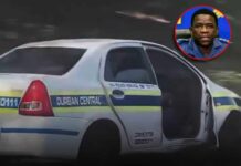 KZN police officer in hot soup for driving a police car without a driver's door… video goes viral (WATCH)