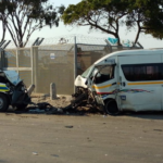 Taxi and Police Van Involved in Serious Head-On Crash!