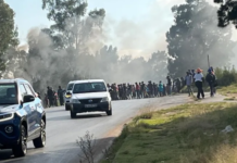 Burning tyres and blocked roads: Transport operators stop work over months of unpaid fees