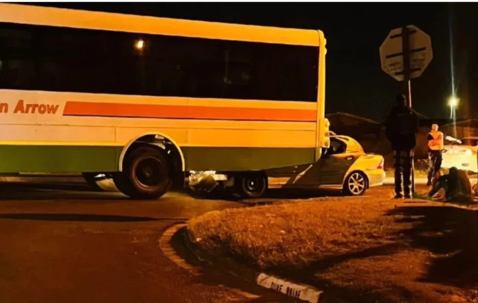 golden arrow bus and mercedes benz accident