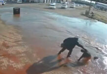 Good Samaritan races to rescue man swallowed by road – Cyclist plunges into giant water-filled pothole in Matlosana