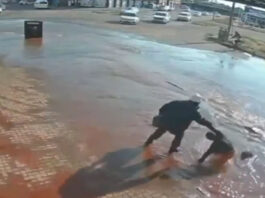 Good Samaritan races to rescue man swallowed by road – Cyclist plunges into giant water-filled pothole in Matlosana