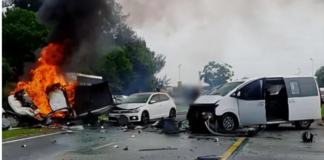 Fiery M4 Carnage: Horrific Multi-Vehicle Crash Leaves One Dead and Many Injured as Flames Engulf Vehicles